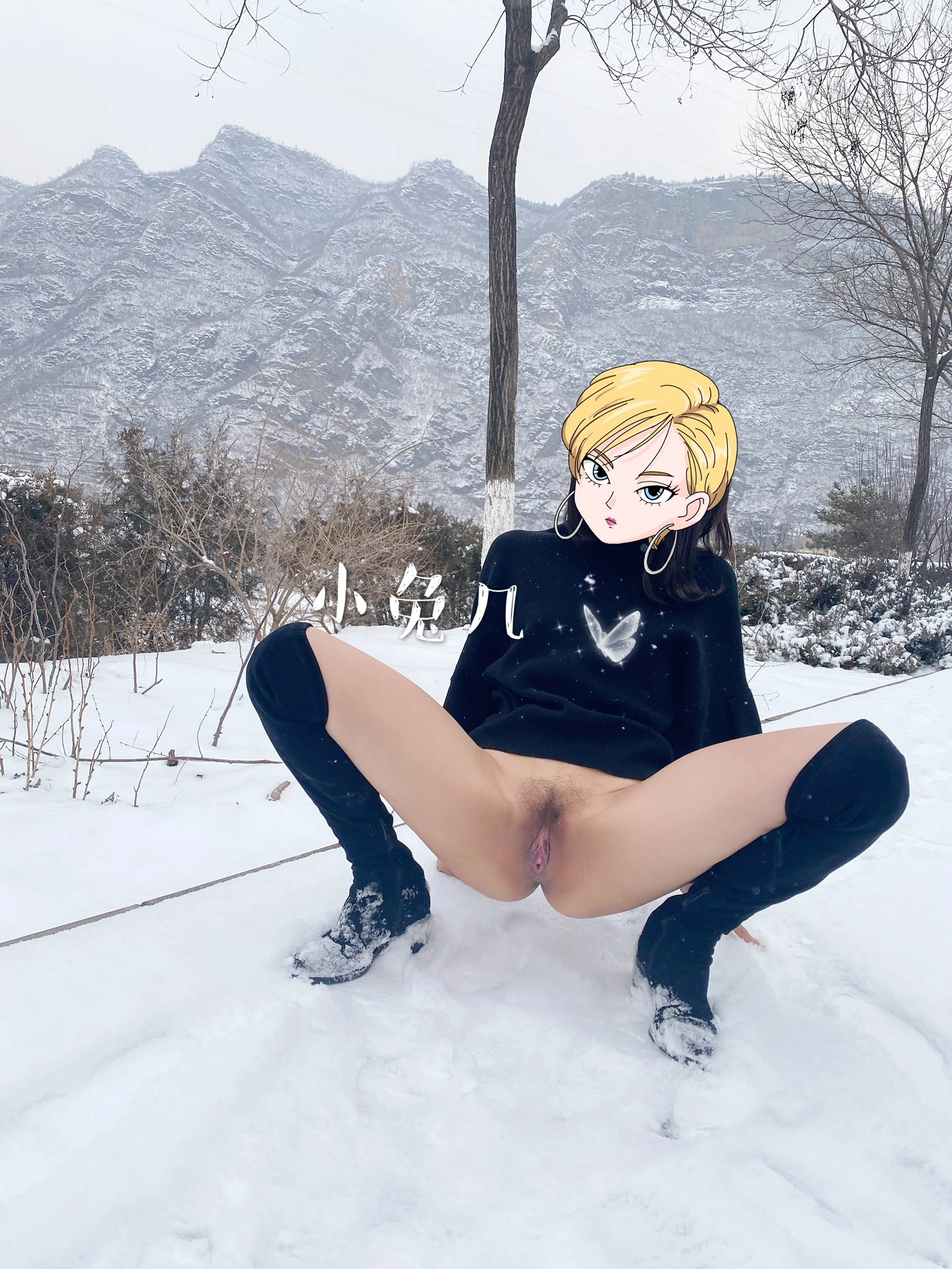 爱露出-雪地小兔子[22P]