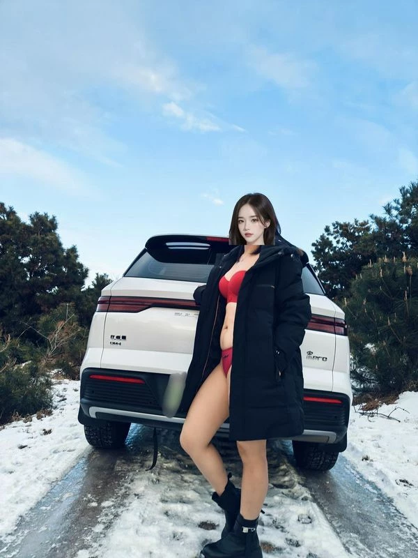 红色的内衣内裤就像雪地里的一支红玫瑰[19P]
